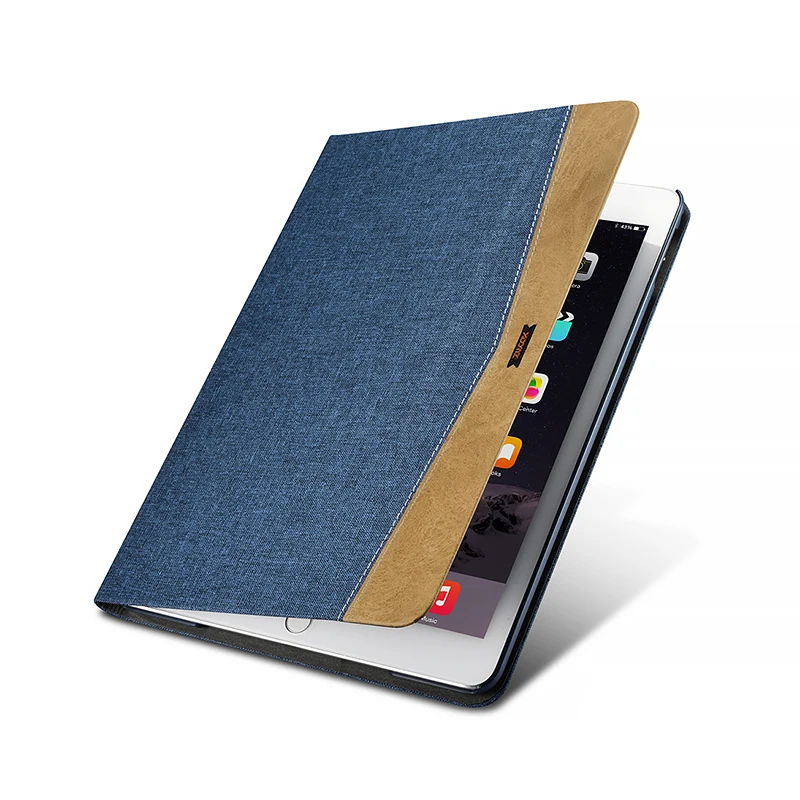 (Синий) XOOMZ Бренд Чехол для iPad Air 2 простая ткань + PC Folio Case Erudition Складная подставка