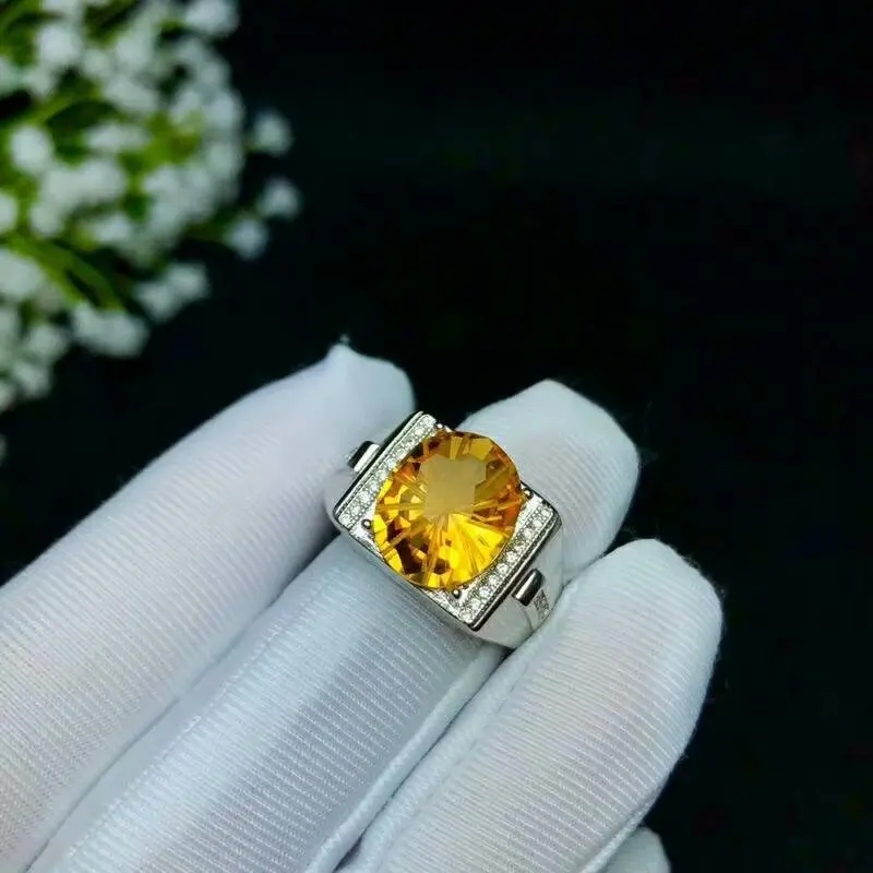 Кольца shilovem из серебра 925 пробы с питоэлектрическим цитрином модные украшения