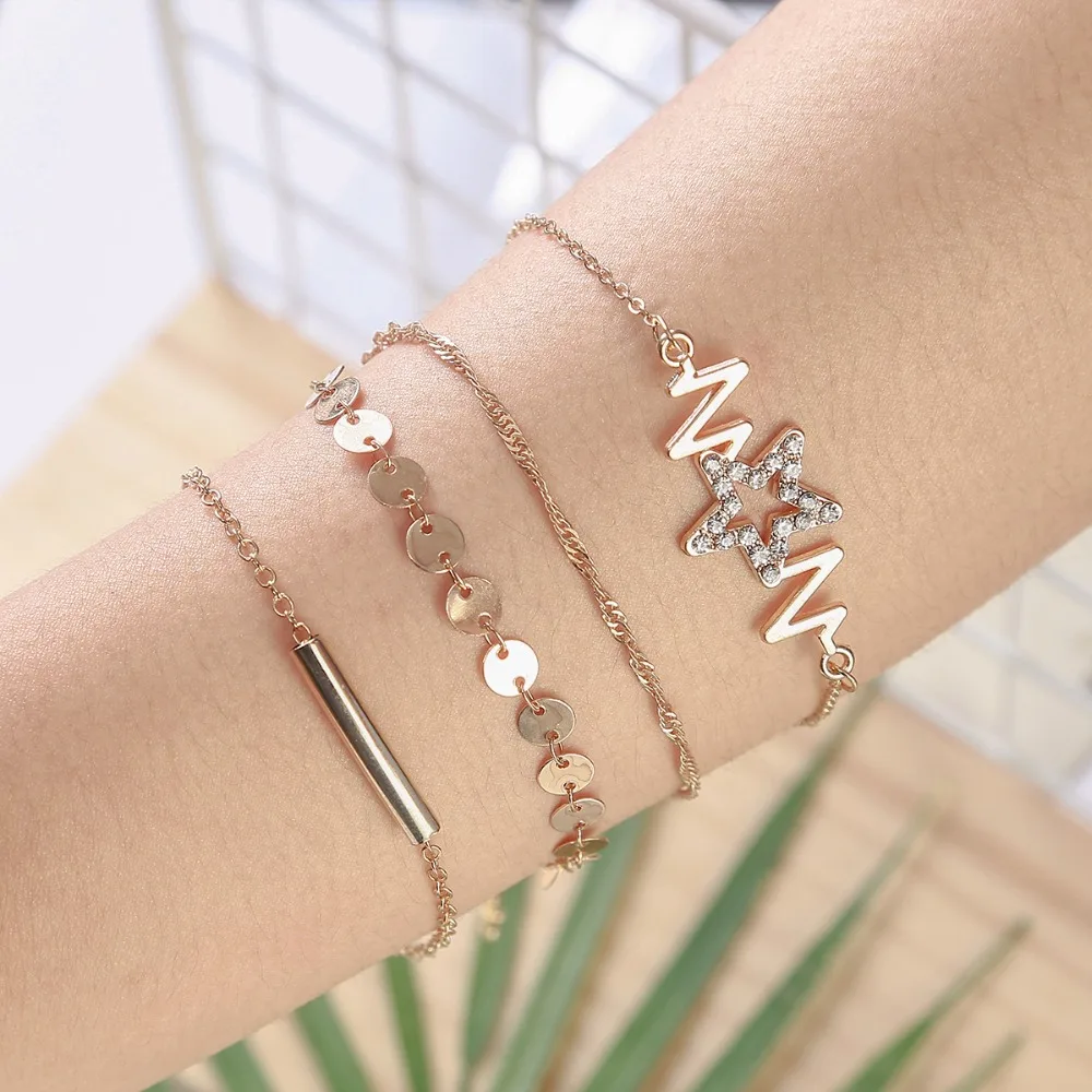 Новая мода 4 шт./компл. кристальная звезда Купер трубка очаровательный браслет