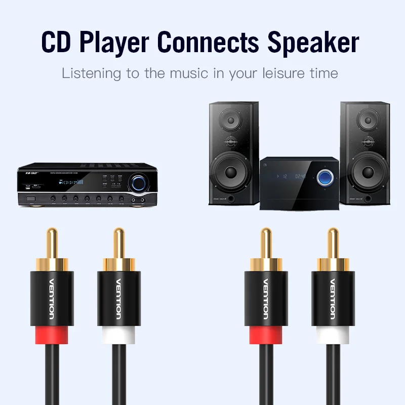 Vention 2RCA к Аудио кабель папа мужчине RCA 1 м 2 3 для домашнего кинотеатра DVD усилитель