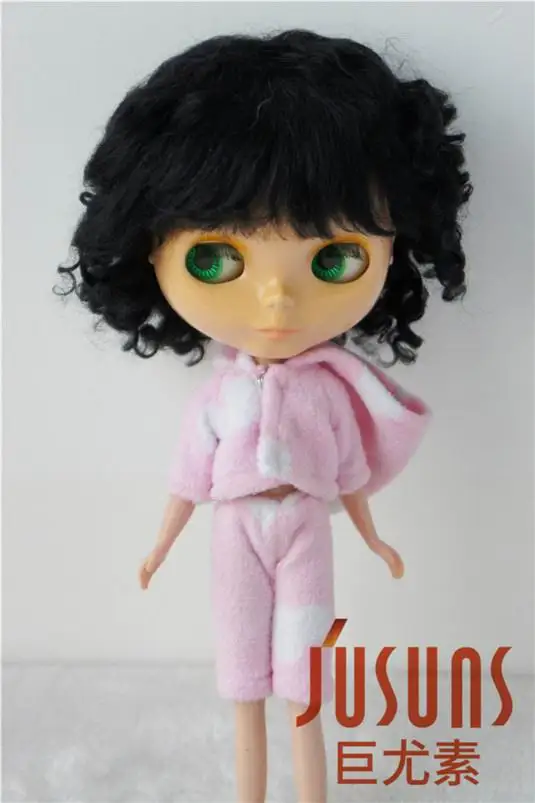JD012 довольно курчавый BJD парик для куклы мохеровый в Размер 10-11 дюймов Блит кукла