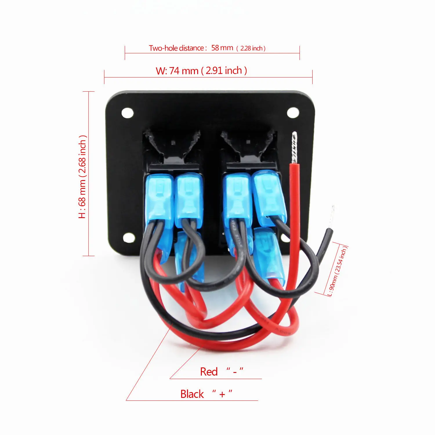 12V 24V 2 Gang синий кулисный переключатель Панель автомат защити цепи лодка морской