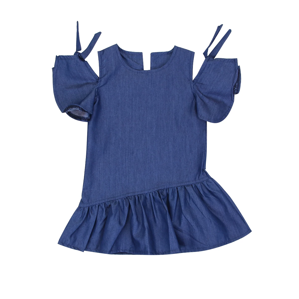 Kids Child Baby Girl Jeans Dress Outfit Clothes Children Casual Short Sleeve O-neck Ruched Mini Clothing | Детская одежда и обувь