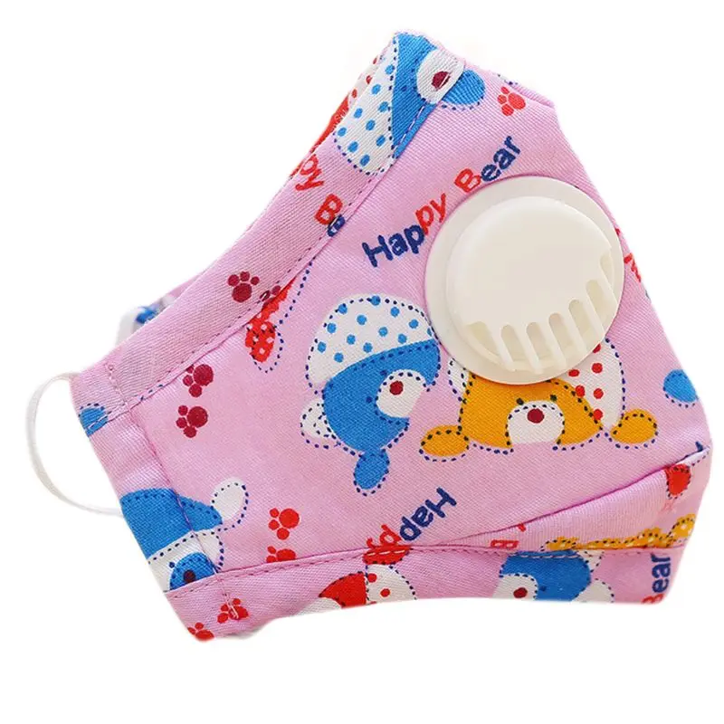 F Winter Children Kids Dustproof Washable Cotton N95 Mouth Mask Cartoon Car Strawberry Printed Adjustable Respirator With Breath - Цвет: F