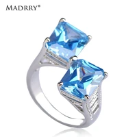 good luxurious big green blue wedding rings collar accessories anel ring o fashion aneis men jewelry brand bijoux ouro plated