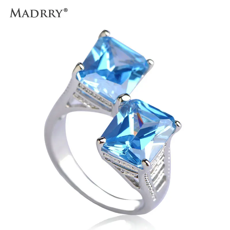 Good Luxurious Big Green Blue Wedding Rings Collar Accessories Anel Ring O Fashion Aneis Men Jewelry Brand Bijoux Ouro Plated | Украшения и