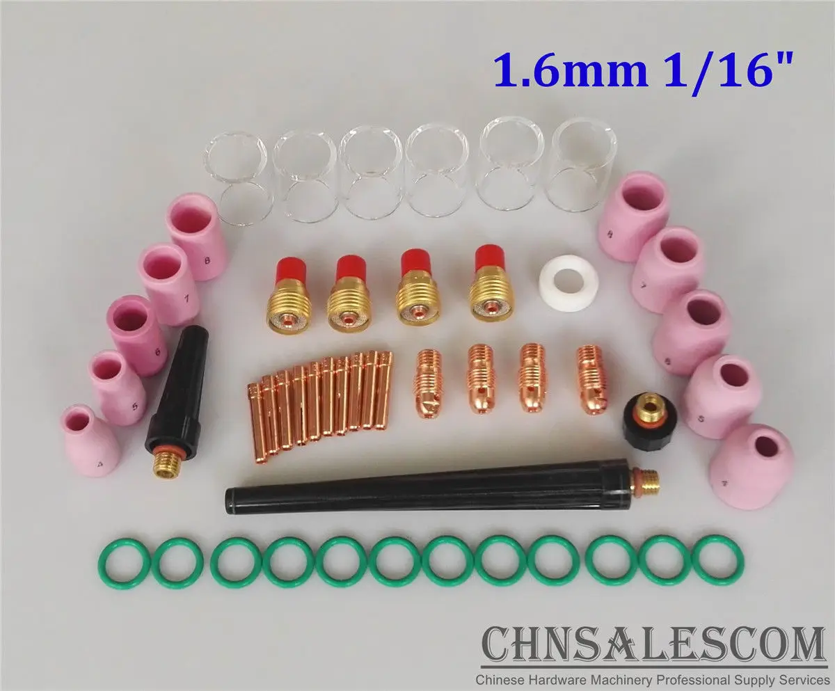 CHNsalescom 48 шт. Сварочная насадка для горелки TIG комплект из боросиликатного стекла