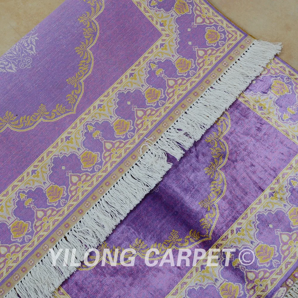 

Yilong 2.7'x4' Tabriz silk carpet purple vantage exquisite Turkish handmade silk rug (0514)