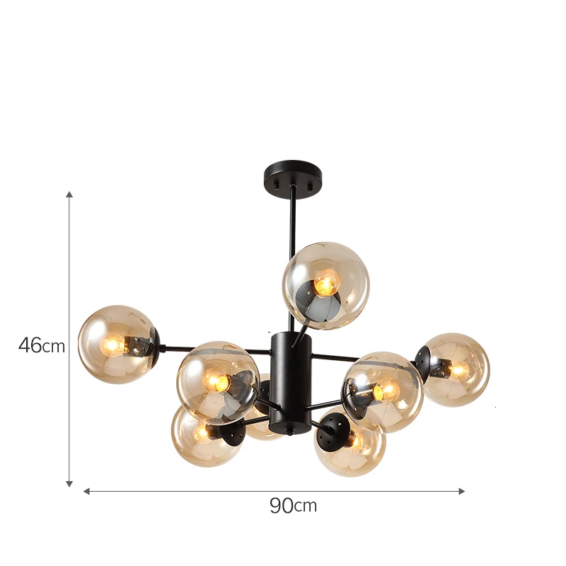 Black 8 Arms MDWELL Lustre Lustres para sala de jantar E27 светодиодный регулируемый подвесной светильник деревянные светильники для столовой - Цвет абажура: Black 8 Arms