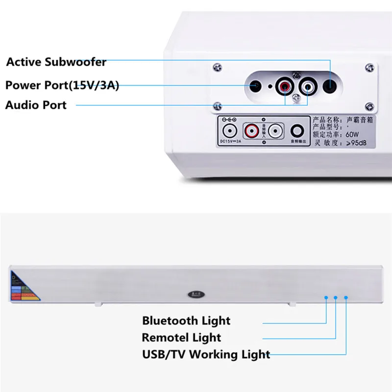 Bluetooth ТВ Sound Bar домашний Театр Системы объемного звучания Беспроводной Soundbar USB