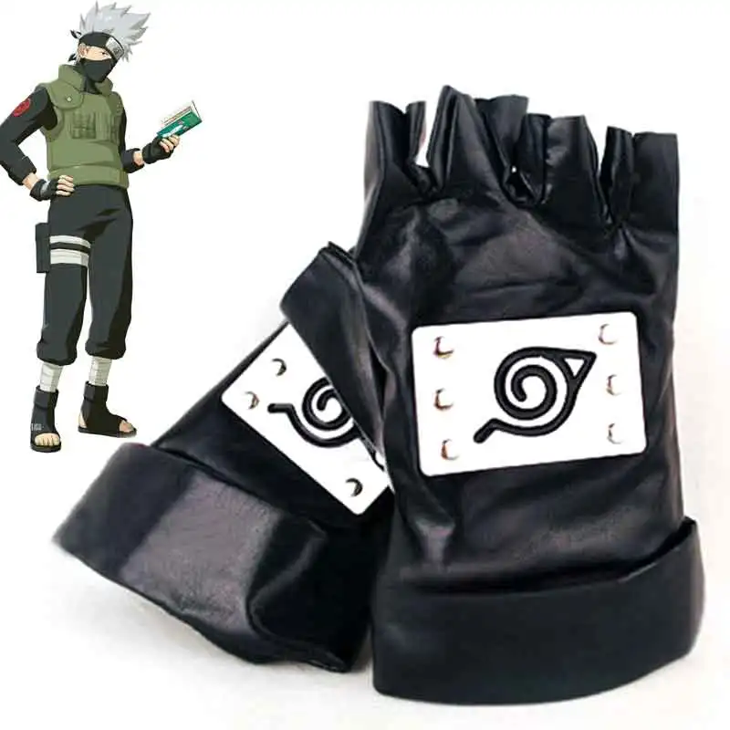 Унисекс аниме Hokage Какаси Хатаке Коноха ниндзя перчатка листья кожаные перчатки
