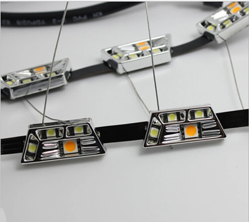 2 шт. белый + желтый 8 Вт дневные ходовые огни переключатель гибкая светодиодная