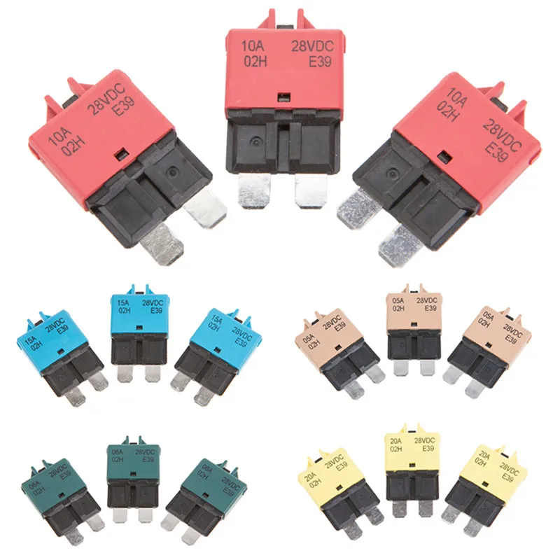 New 12V-28V Circuit Breaker Blade Fuse Reset Over-current Protection Automatic Recovery 5A-30A Marine Rally Automotive#296850 | Автомобили