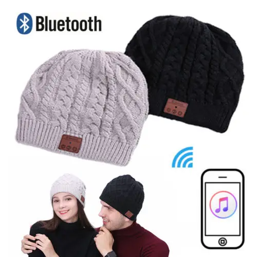 2018 Новая зимняя обувь шерстяные стельки вязать теплые шапочки Bluetooth Hat