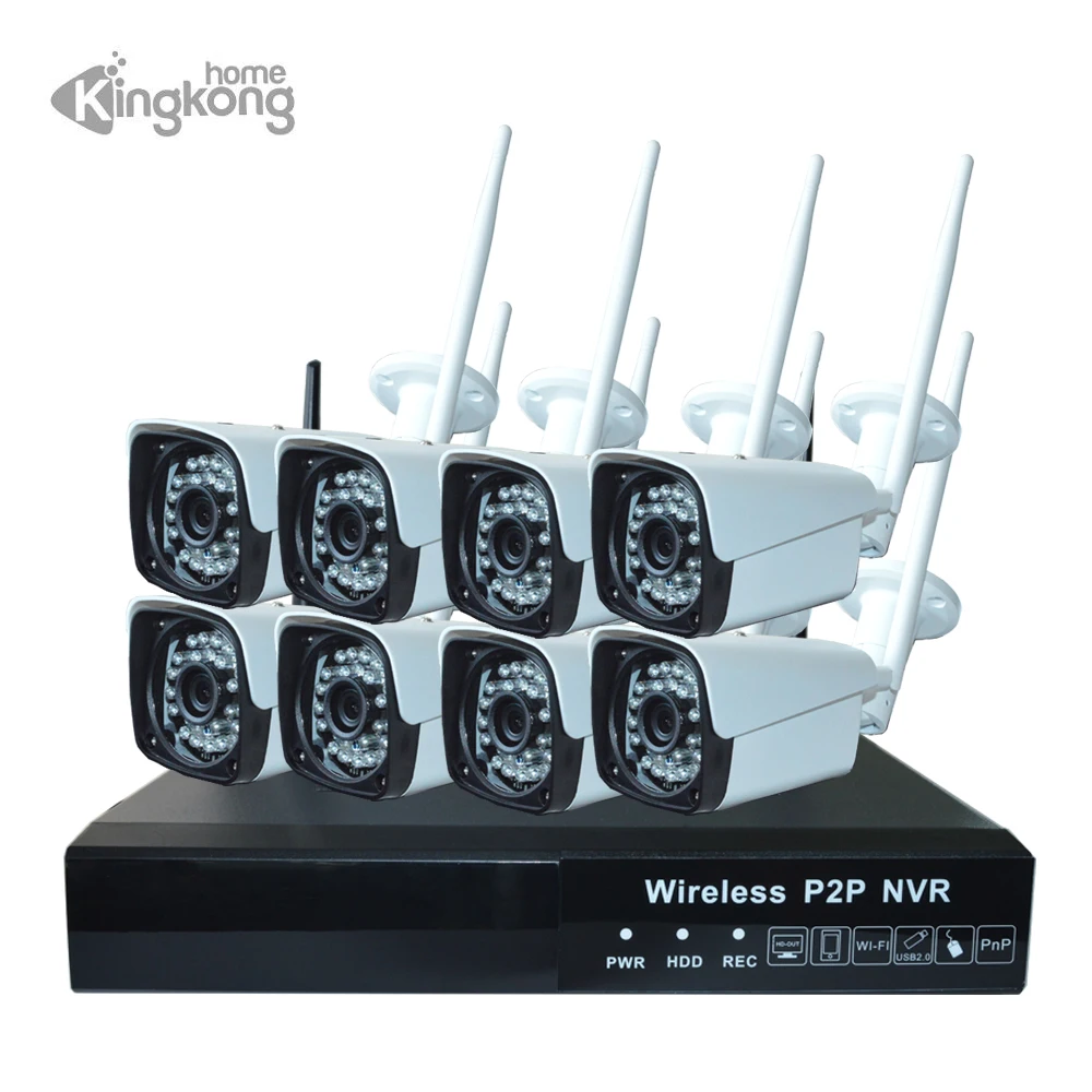 Kingkonghome Plug and Play 8CH HD 1080 P Беспроводной NVR Kit P2P наружная безопасность IR Cut ночное