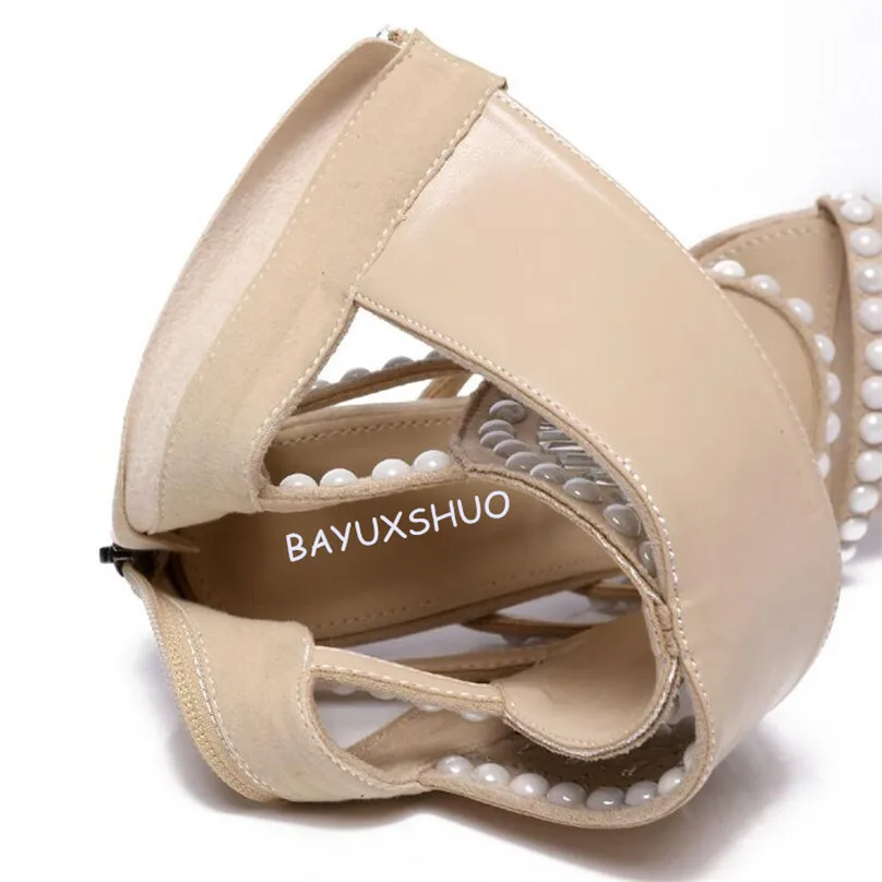 Женские классические туфли BAYUXSHUO на высоком каблуке с заклепками|Боссоножки и
