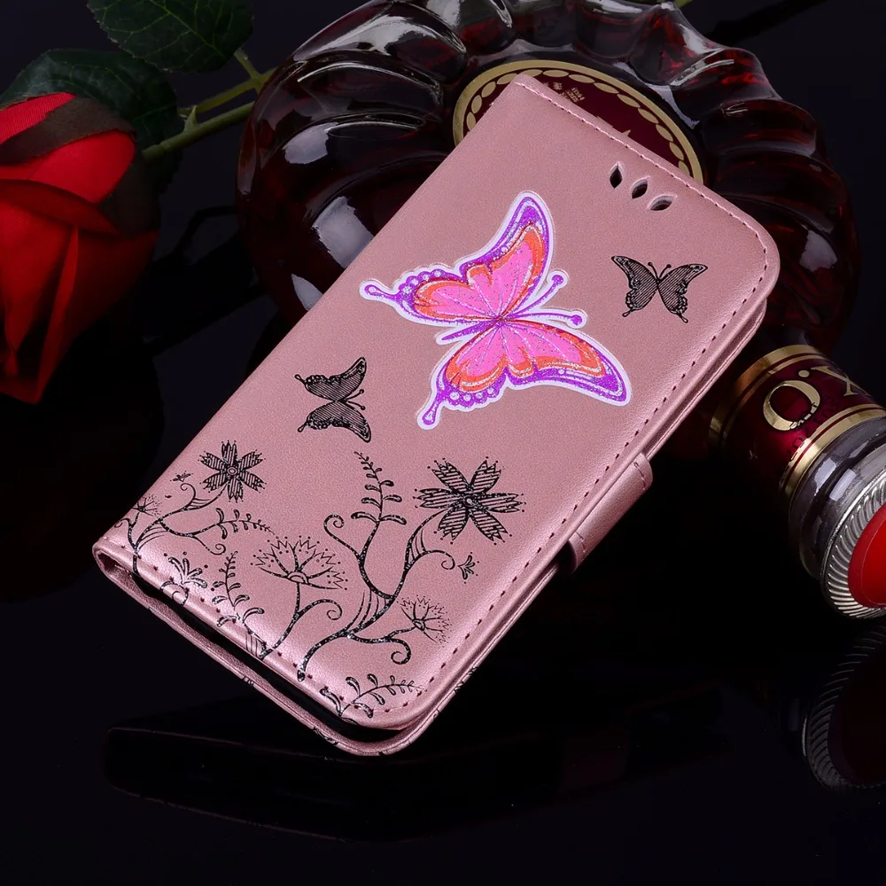 Чехол для iPhone 7 8 6 Plus x Искусственная кожа флип разъем карты бабочка чехол S 5 5S se |
