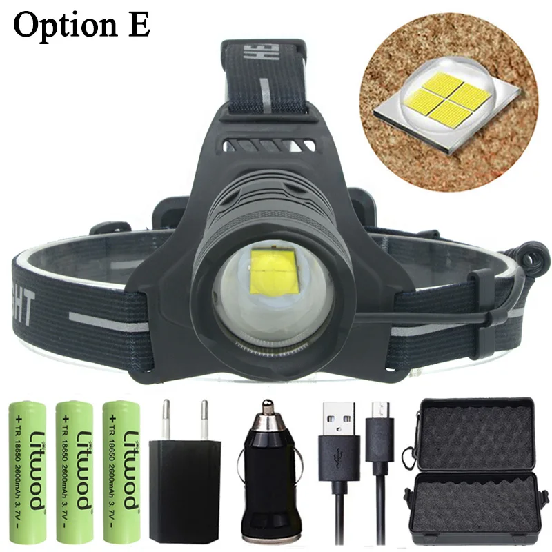 OPtion E Litwod Z4022808 50000lm Xlamp xhp70.2 светодиодный налобный фонарь мощный xhp50 светодиодный головной фонарь 18650 фонарик - Испускаемый цвет: OPtion E