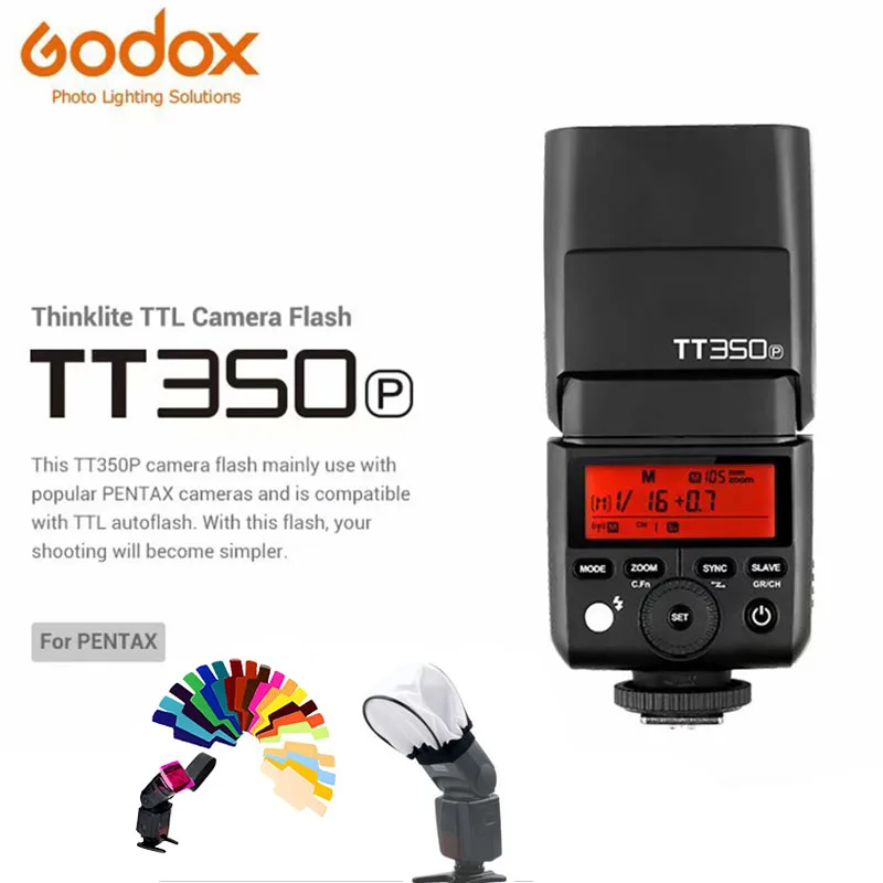 Godox Mini Speedlite TT350 камера вспышка 2,4G HSS 1/8000s ttl HSS GN36 для Canon Nikon sony Olympus Panasonic Fujifilm Pentax - Цвет: TT350P for Pentax