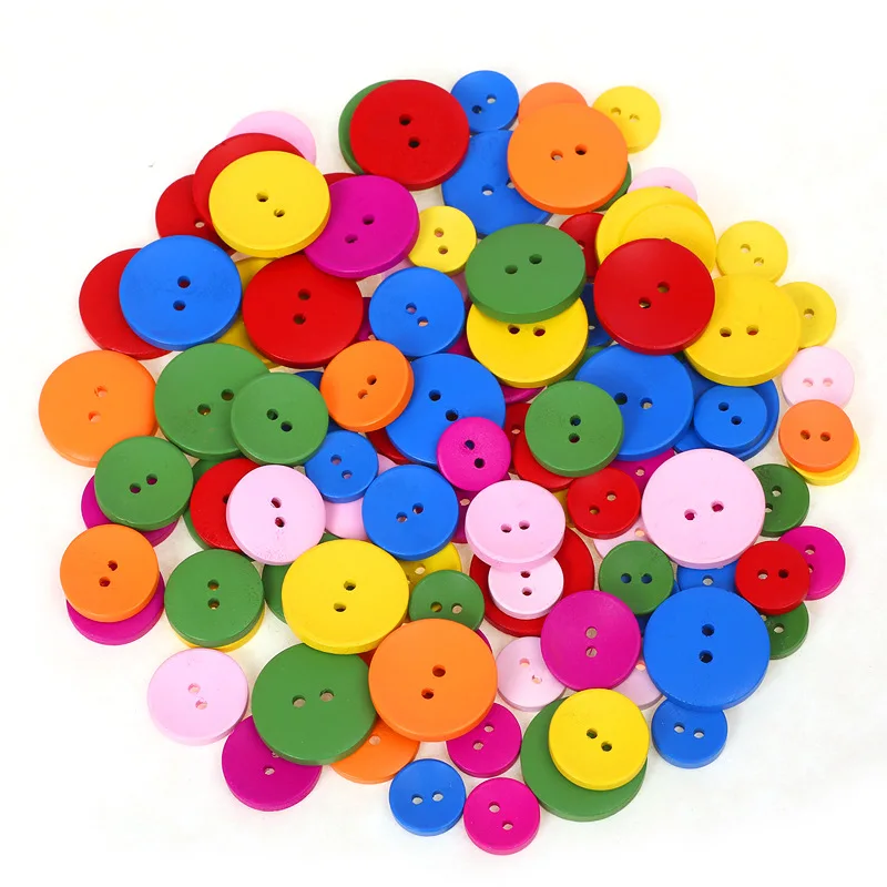 Круглые деревянные пуговицы с 2 отверстиями 40 шт.|mini buttons|button craftcraft sewing |