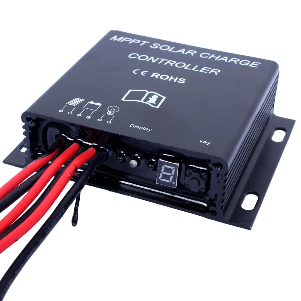 Водонепроницаемый Таймер IP68 130 Вт/260 Вт LED 10A MPPT Солнечный контроллер заряда 12В