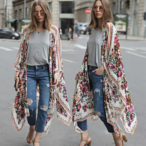 Женские свободные Цветочный принт блузка летняя Повседневная Блузка в стиле