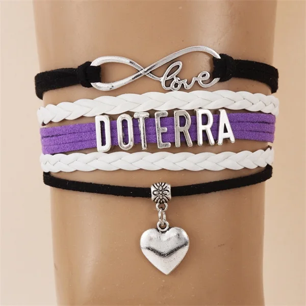 Браслет с сердечками Infinity love DOTERRA кожаный браслет ручной работы