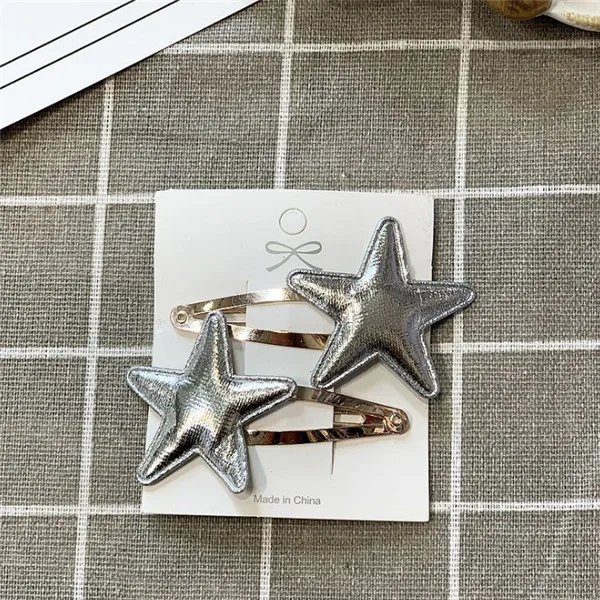 silver 10 компл./лот, горячая распродажа, металлические детские заколки для волос со звездами, пентаграмма, звезда, принцесса, заколка для волос для девочек, подарок, аксессуары для волос - Цвет: silver