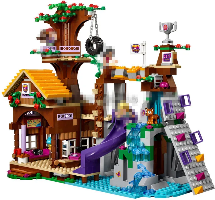BL 10497 739 шт. друзья Приключения лагерь Tree House шин swing Модель Строительство