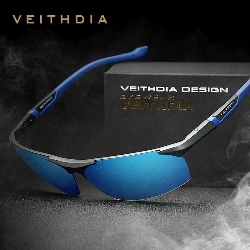 VEITHDIA 2020 Brand Men's Sun Glasses Polarized UV400 Lens Male Sunglasses Aluminum Rimless Sport Glasses Eyewear For Men 6589