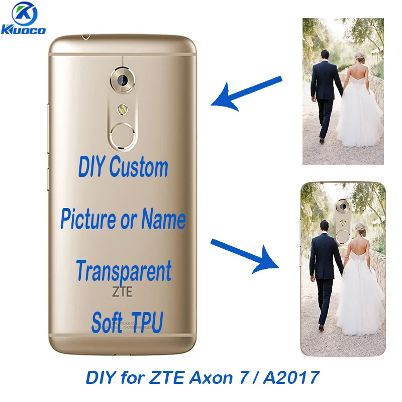 Для ZTE Axon 7 DIY Фото Мягкий ТПУ чехол для телефона 5 Дюймов прозрачный A2017 задняя