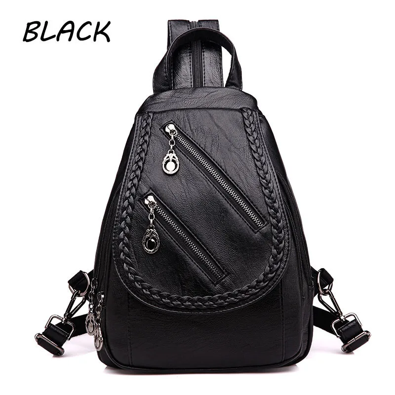 Женские кожаные рюкзаки из искусственной кожи на молнии Mochila Escolar школьные для