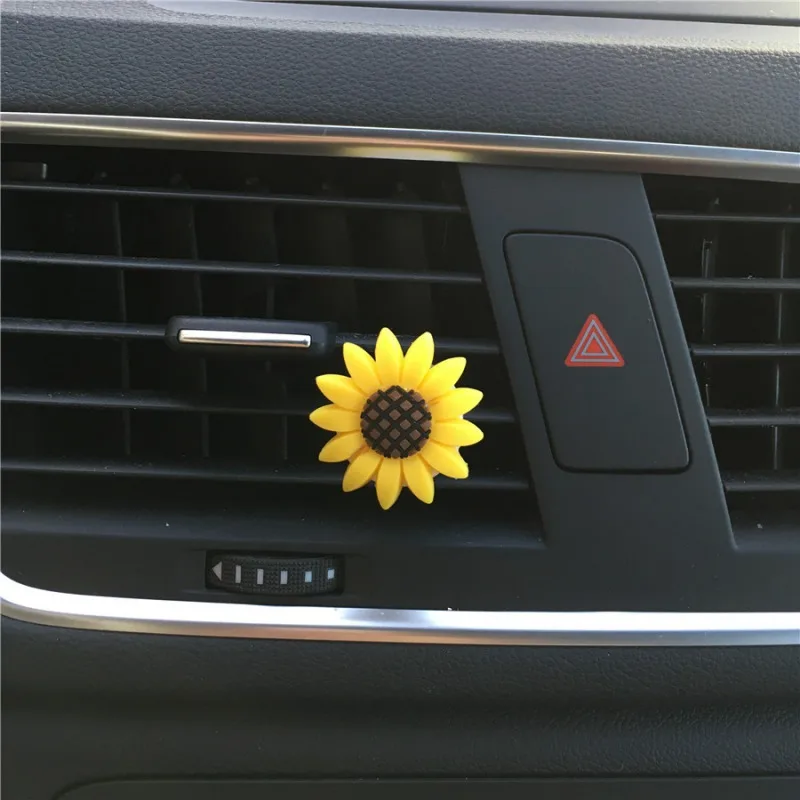 Новый солнечный цветок автомобильный воздуховод зажим для духов моделирование