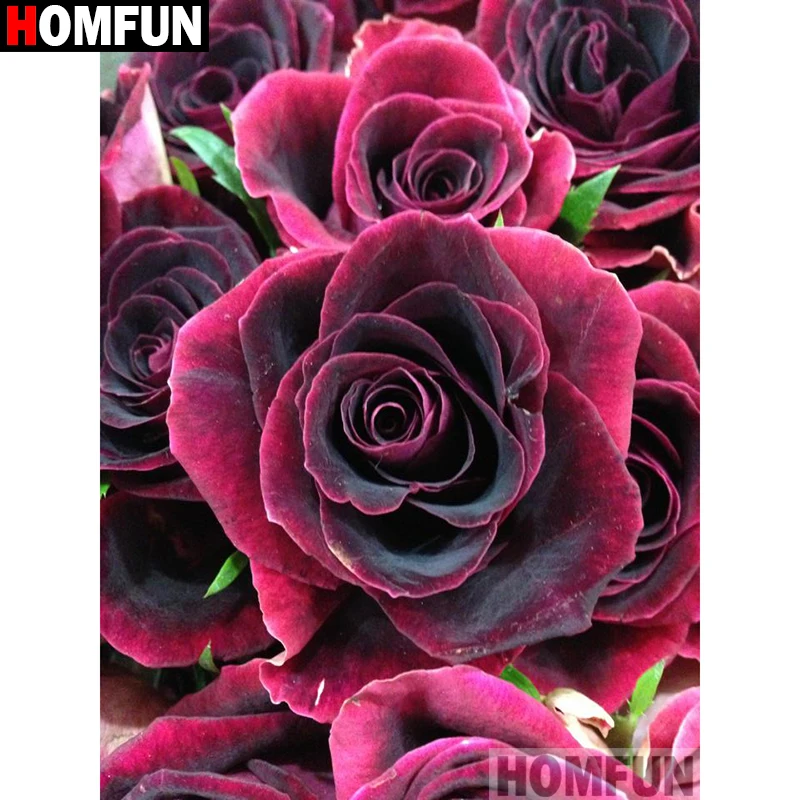 Алмазная живопись HOMFUN A01841 полноразмерная/круглая вышивка цветок для творчества