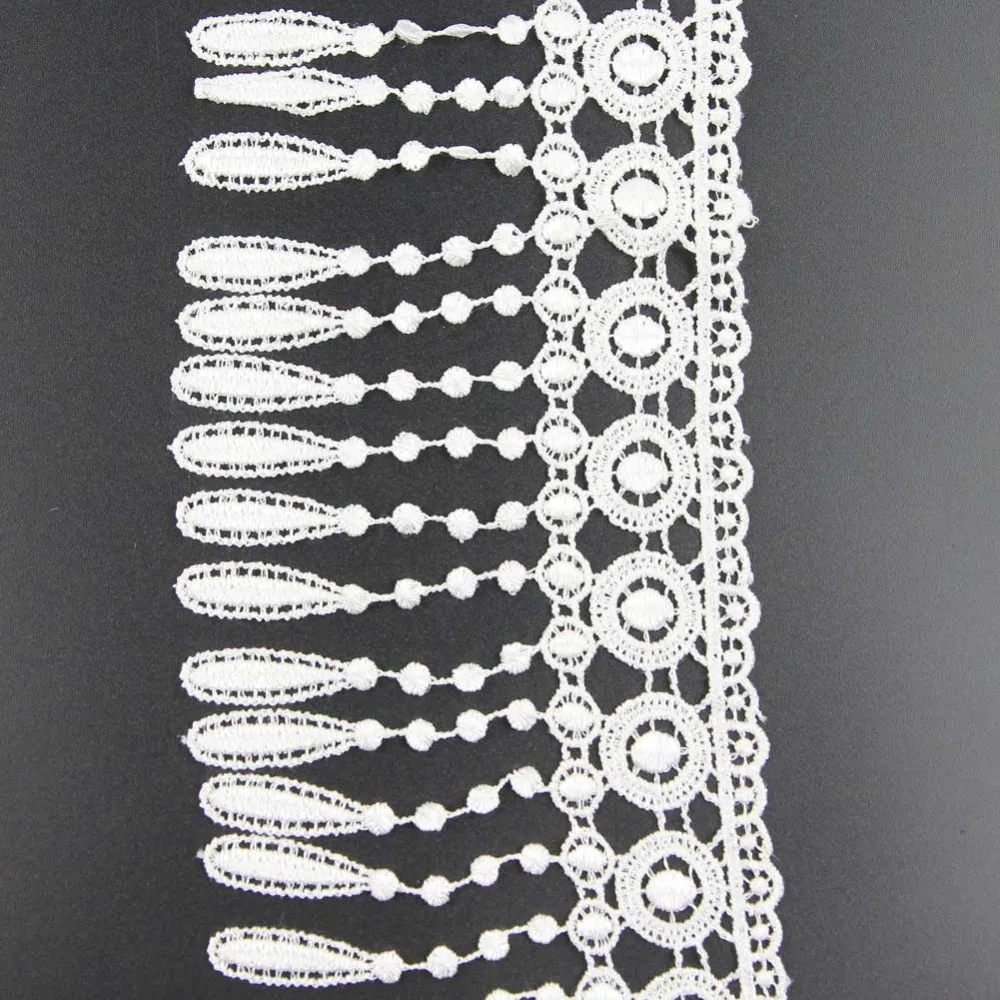 3 ярдов полиэстер белая лампа висячая бахрома Кружева Планки для шитья Ремесло