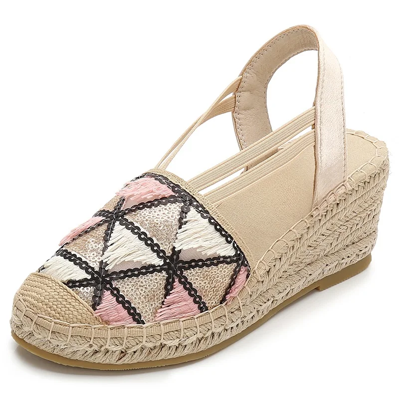 Новые сандалии женские эспадрильи на платформе chaussures femmes t nouveau 2019 босоножки