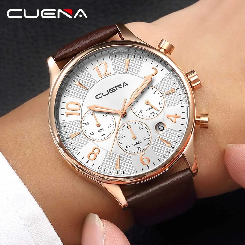 Relogio masculino cuena Элитный бренд Для мужчин S Часы модные Кожаные модельные туфли