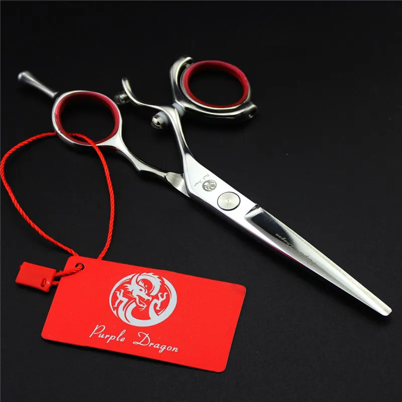 

Purple Dragon 5.5 inch Pro Barber Swivel Hair Scissors 360 Degree Rotary Left Handle Hairdresser's Scissors Hair Clipper