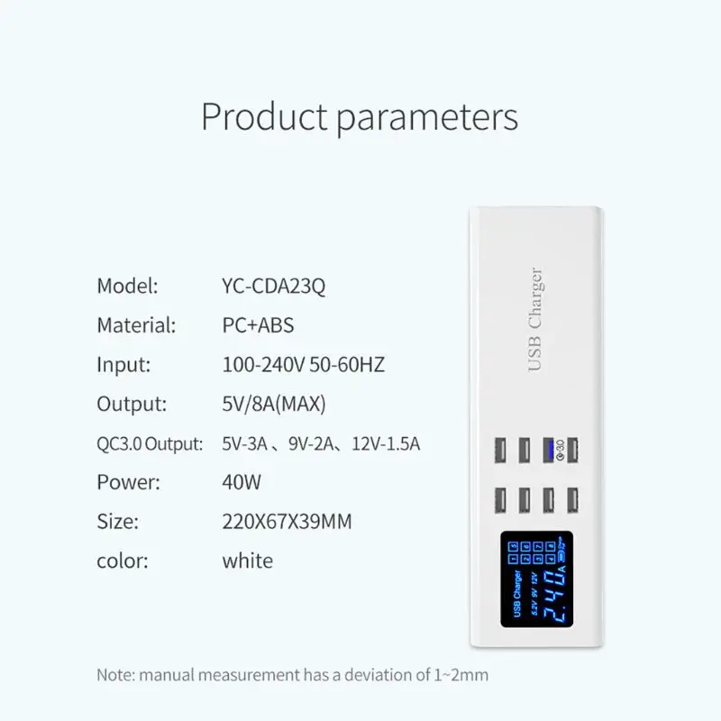 QI Беспроводное зарядное устройство Quick Charge 3 0 Смарт USB концентратор светодиодный
