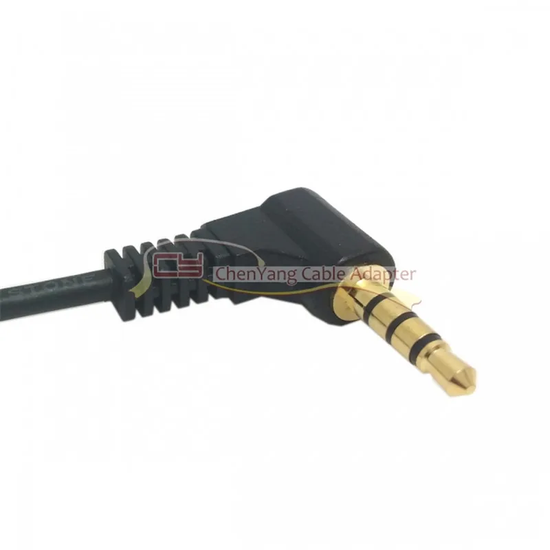 

90 degree right angled 3.5mm 3poles Audio Stereo Male to Female Extension Stereo Cable 3.5 10cm Black