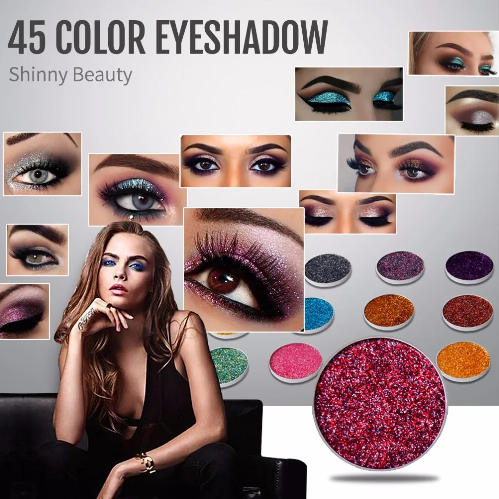 Бренд Niceface одноцветные мерцающие тени для век палитра водостойкие натуральный