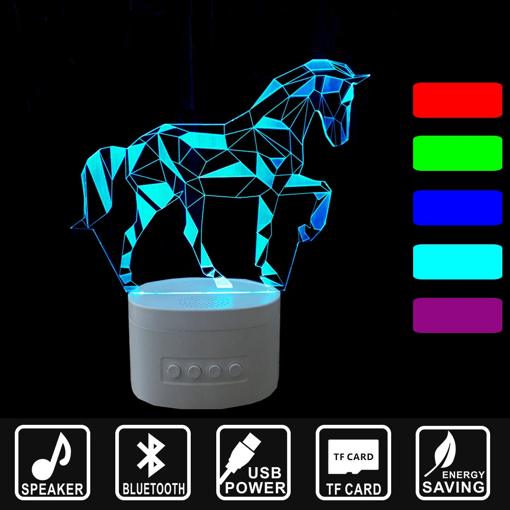 USB Lampara праздничный подарок Зебра Светодиодная лампа Bluetooth динамик 3D музыка