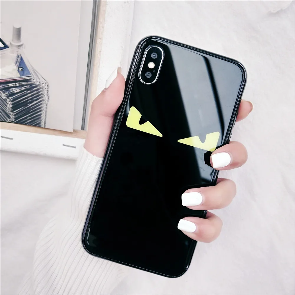 Luxury Tempered Glass Phone Cases For Apple Iphone 7 8 Plus X 6s 6 Cool Eyes Covers Funda Capa Coque |