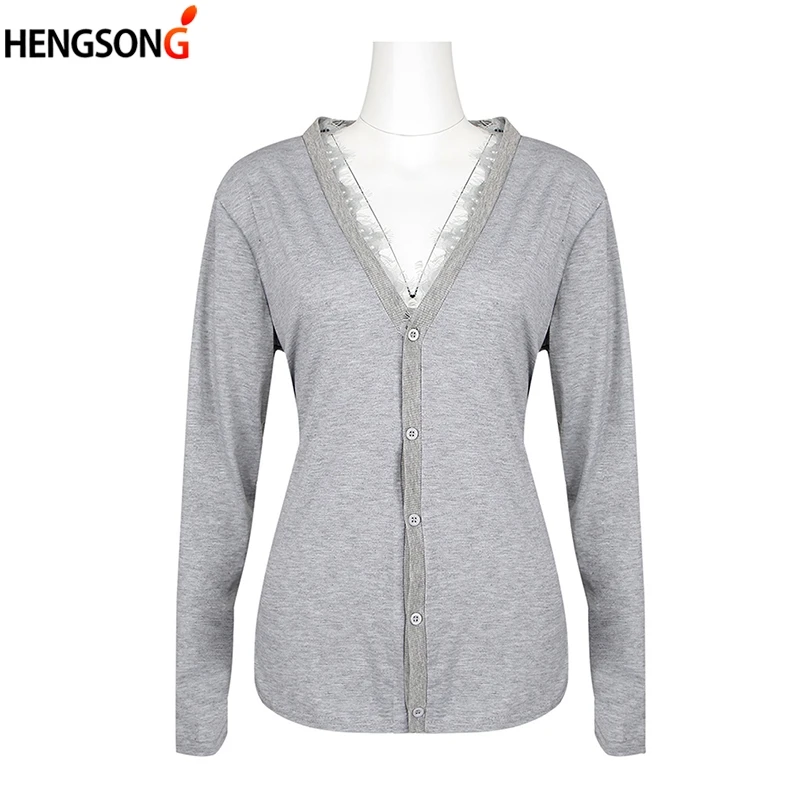 Женский свитер с длинным рукавом и треугольным вырезом | Женская одежда