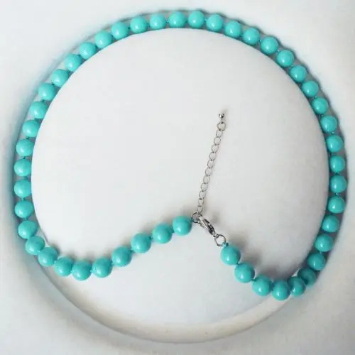 

Оптовая продажа, натуральный AAA + 8 мм круглый бирюзовый цвет, жемчужное ожерелье в виде ракушек из южного моря, 18 дюймов, настоящее женское из...