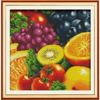 everlasting love fruit 2 chinese cross stitch kits ecological cotton fabric 11ct 14ct diy christmas decorations for home gift