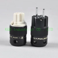 1pair sn01 audio schuko power plug male plug iec connector copper hifi black socket