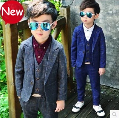 

Suit For Boy 3PCS Boys Wedding Costume Boys Formal Vest Blazer Suit Children Spring Clothing Set Boys Suits For Weddings 3-10y
