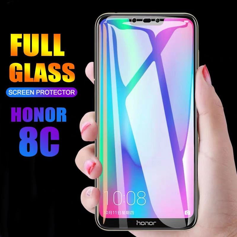2 шт./лот, полностью закаленное стекло для huawei honor 8C, защита экрана, анти-Blu-ray, закаленное стекло для huawei honor 8c, стеклянная пленка