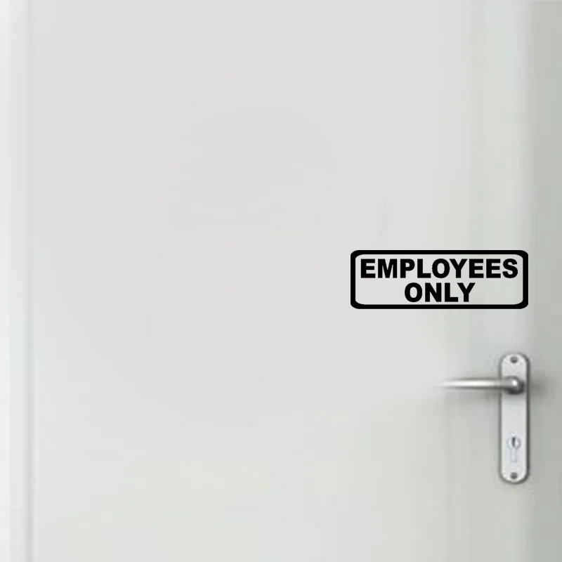 YOJA 15.8*5.2CM Interesting Employees Only Door Decoration Decal Black Sticker A40197 | Дом и сад